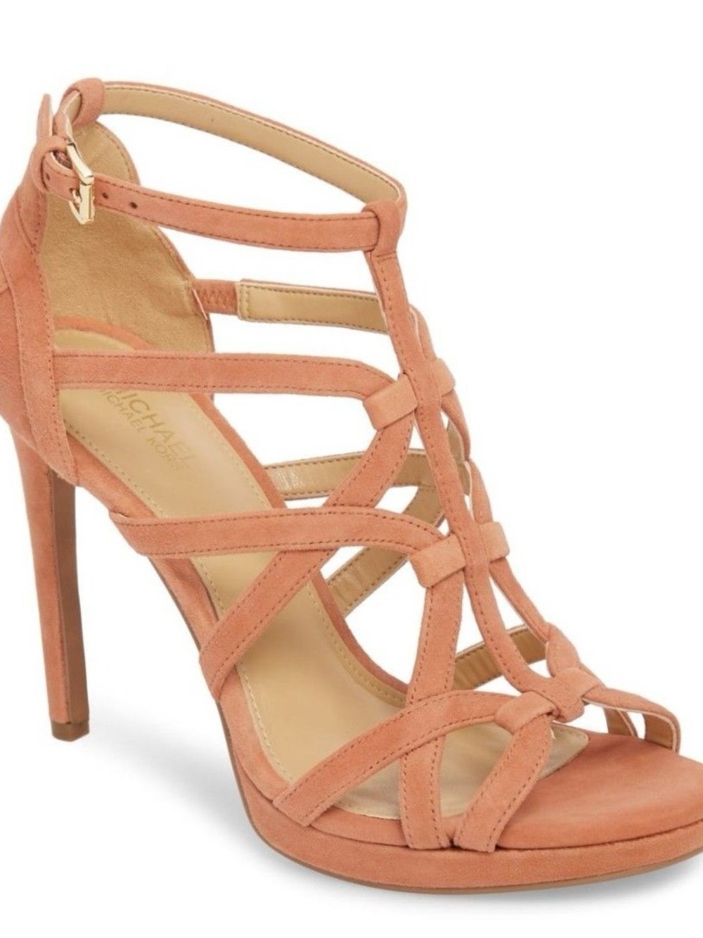 Michael Kors Coral Suede Strappy High Heel Sandal